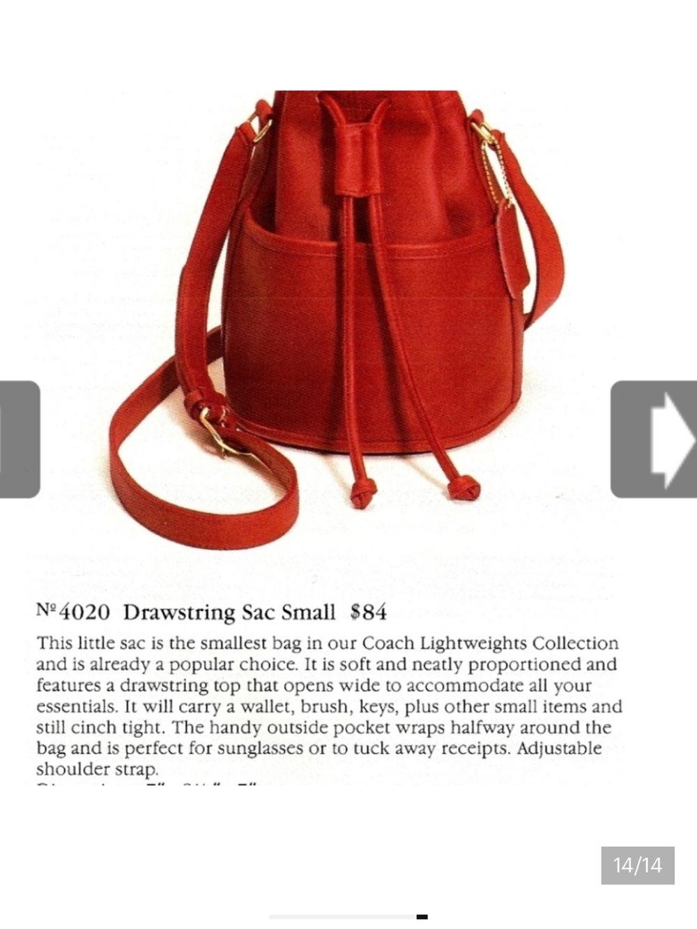 Coach Red Leather Drawstring Crossbody Bucket Bag - Picture 9 of 9